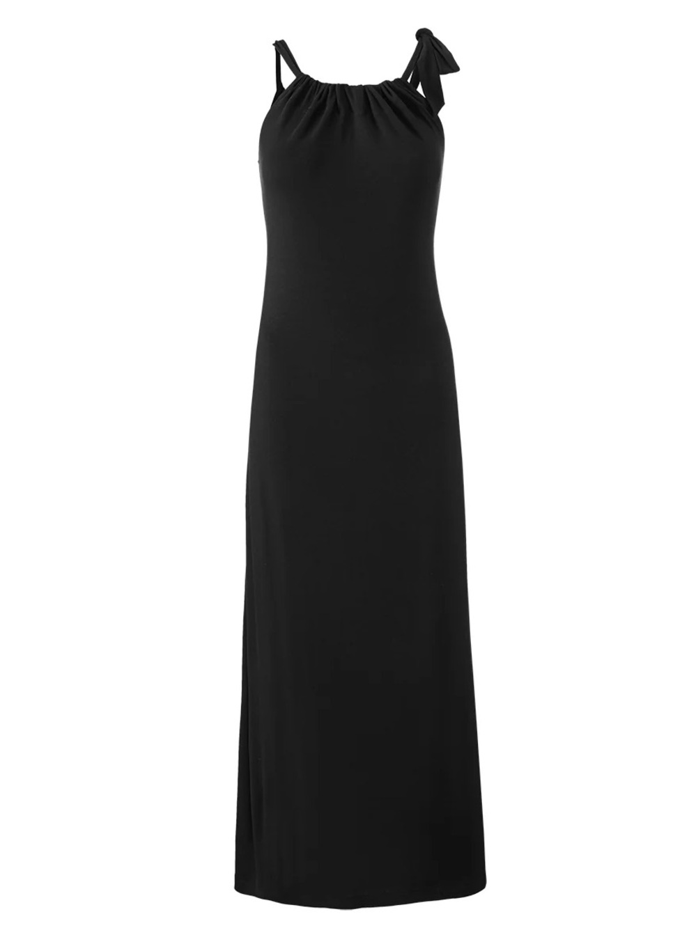 CAbi Bow Halter Black Maxi Dress